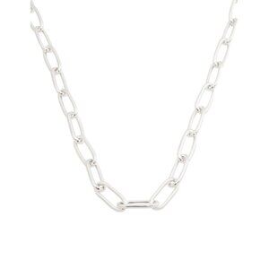 MIA FIORE Silver Made In Italy Sterling Silver Paperclip Chain Necklace